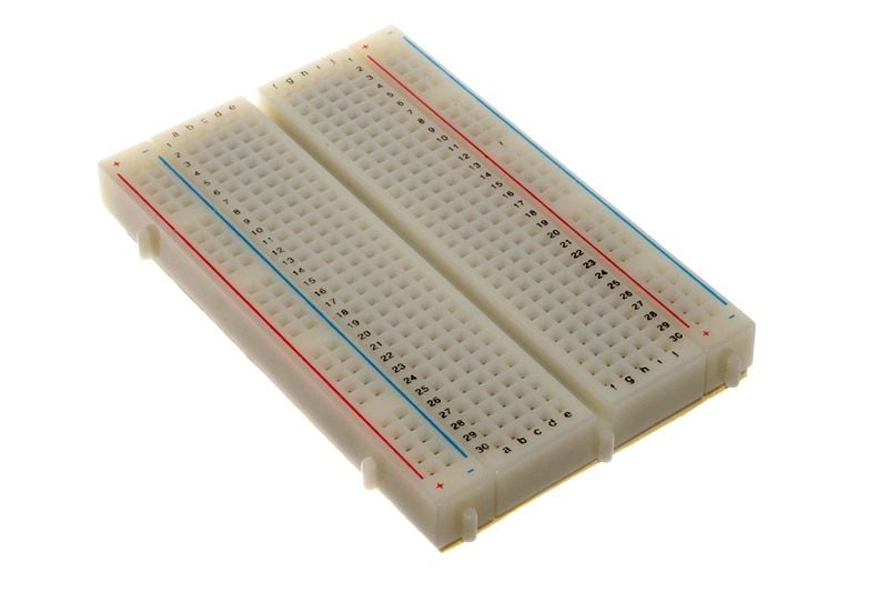 Sample electronic breadboard from Wikipedia Commons