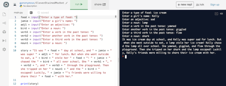 Python Mad Libs – beanz Magazine